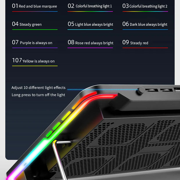 TISHRIC Laptop Cooler PC Fan Cooler Notebook Stand For Laptop Cooling Pad 6 Quiet Fans Cooling Radiator Laptop Accessories