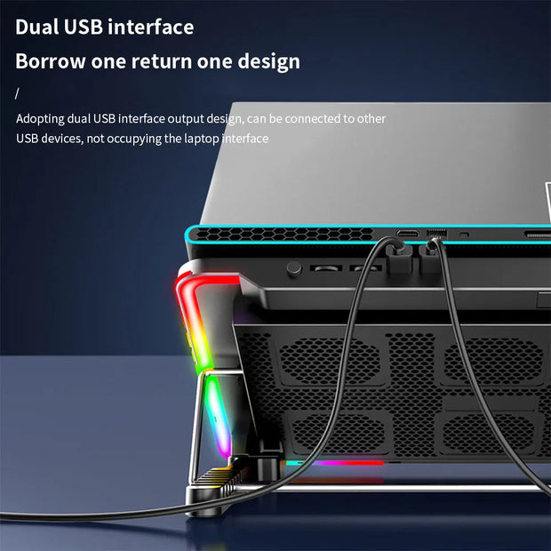 TISHRIC Laptop Cooler PC Fan Cooler Notebook Stand For Laptop Cooling Pad 6 Quiet Fans Cooling Radiator Laptop Accessories