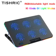 TISHRIC 12-17 Inch Gaming Laptop Cooling Pad Cooler Base Adjustable Notebook Stand Cooling Radiator Fan Laptop Accessories