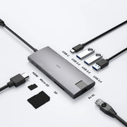 USB HUB Type C HUB 8in1 Docking Station 6/8/9 Port Multi Splitter Adapter for Macbook PC Computer Notebook Laptop Accessories