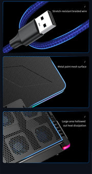 TISHRIC 12-17 Inch Gaming Laptop Cooling Pad Cooler Base Adjustable Notebook Stand Cooling Radiator Fan Laptop Accessories