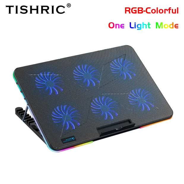 TISHRIC 12-17 Inch Gaming Laptop Cooling Pad Cooler Base Adjustable Notebook Stand Cooling Radiator Fan Laptop Accessories