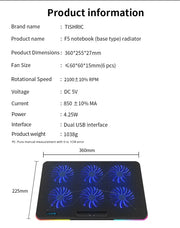 TISHRIC 12-17 Inch Gaming Laptop Cooling Pad Cooler Base Adjustable Notebook Stand Cooling Radiator Fan Laptop Accessories