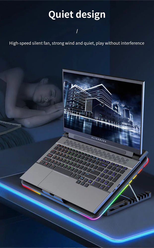 TISHRIC Laptop Cooler PC Fan Cooler Notebook Stand For Laptop Cooling Pad 6 Quiet Fans Cooling Radiator Laptop Accessories