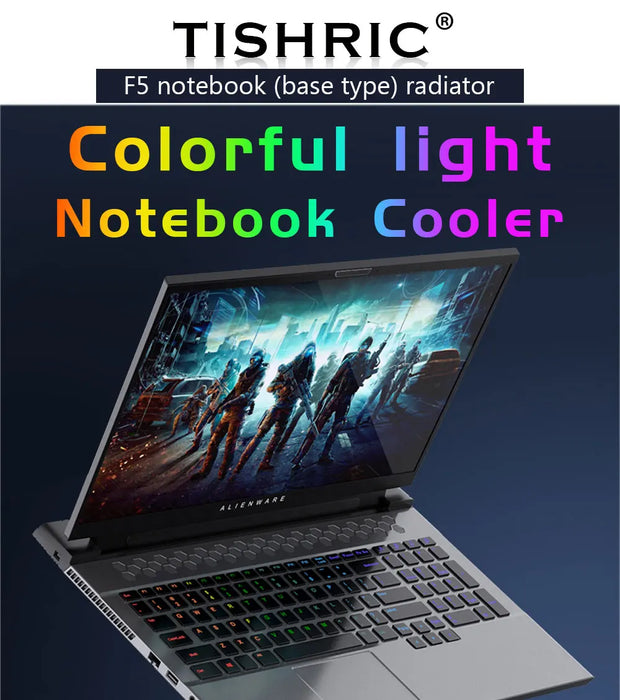 TISHRIC 12-17 Inch Gaming Laptop Cooling Pad Cooler Base Adjustable Notebook Stand Cooling Radiator Fan Laptop Accessories