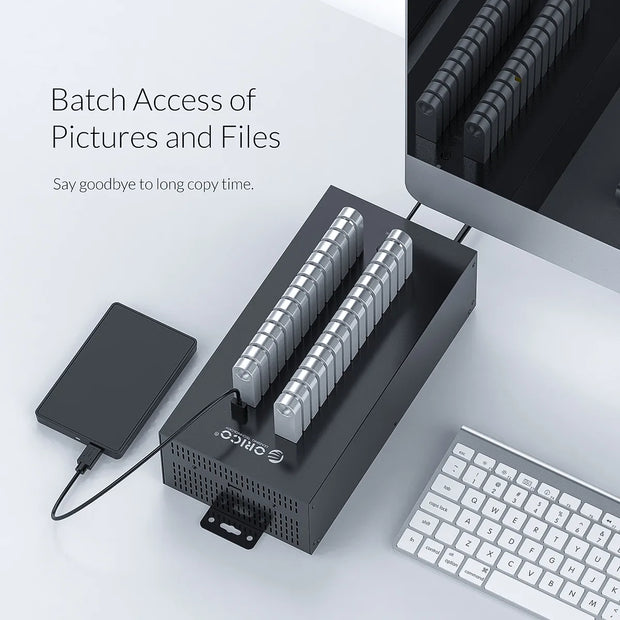ORICO USB HUB 20 30 Ports USB 2.0 Hub Splitter for U Disk Data Test Batch Replication with 300W Power for Laptop Accessories