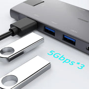 USB HUB Type C HUB 8in1 Docking Station 6/8/9 Port Multi Splitter Adapter for Macbook PC Computer Notebook Laptop Accessories