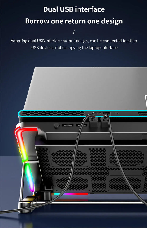TISHRIC 12-17 Inch Gaming Laptop Cooling Pad Cooler Base Adjustable Notebook Stand Cooling Radiator Fan Laptop Accessories