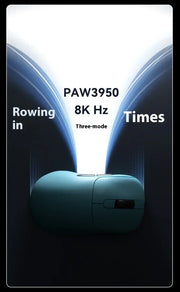 Ajazz Aj179apex Wireless Mouse Bluetooth 3Mode PAW3950 Sensor 8K with Magnetic Base E-sports Gaming Mouse PC Laptop Accessories