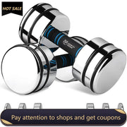 Steel Dumbbells Ultracompact & Adjustable Chrome Dumbbell with Foam Handles 10lb Home Gym Workout (Choice of Size) Freight free