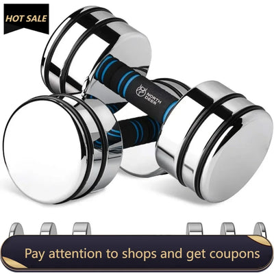 Steel Dumbbells Ultracompact & Adjustable Chrome Dumbbell with Foam Handles 10lb Home Gym Workout (Choice of Size) Freight free