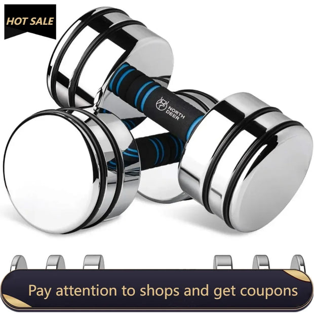 Steel Dumbbells Ultracompact & Adjustable Chrome Dumbbell with Foam Handles 10lb Home Gym Workout (Choice of Size) Freight free