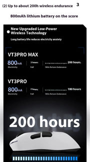 Rapoo Vt3pro Max Wireless Mouse Wired Dual Mode Paw3950 4k/8k Return Rate Ergonomics Lightweight Gaming Mice Laptop Accessories