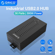 ORICO USB HUB 20 30 Ports USB 2.0 Hub Splitter for U Disk Data Test Batch Replication with 300W Power for Laptop Accessories