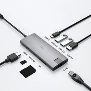 USB HUB Type C HUB 8in1 Docking Station 6/8/9 Port Multi Splitter Adapter for Macbook PC Computer Notebook Laptop Accessories