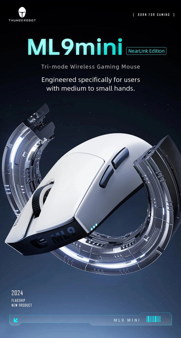 Thunderobot ML903 Mini NearLink Gaming Mouse Tri-Mode Bluetooth Wireless Mouse Charging Base For Pc Gamer Laptop Accessories