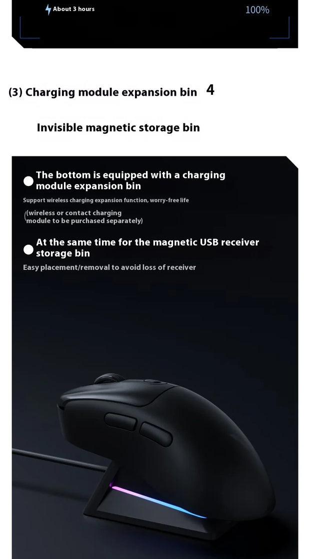 Rapoo Vt3pro Max Wireless Mouse Wired Dual Mode Paw3950 4k/8k Return Rate Ergonomics Lightweight Gaming Mice Laptop Accessories