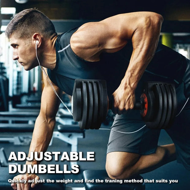 25lbs Pair Adjustable Dumbbells Set, Adjustable Weights Dumbbells Set for Men and Women with Anti-Slip Fast Adjust Weight