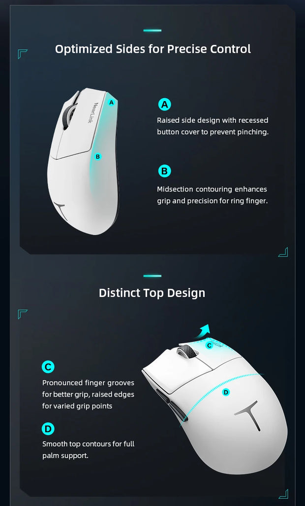 Thunderobot ML903 Mini NearLink Gaming Mouse Tri-Mode Bluetooth Wireless Mouse Charging Base For Pc Gamer Laptop Accessories
