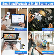 6 in 1 Type-C & USB A Multi Memory Card Reader USB3.2 Gen2 10Gbps Read 6 Cards Simultaneously with Cable PC Laptop Accessories