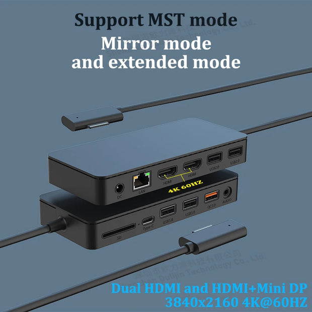 MST HUB USB Connect Dock 2x HDMI Mini DP 4K 60HZ for Microsoft Surface Pro Surface Book Surface Go Surface Laptop Accessories