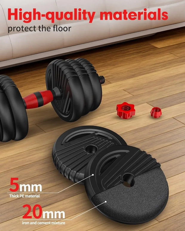 Adjustable Dumbbells, 4 in1 Dumbbells Set Used as Barbell, Kettlebells, Push up Stand, Fitness Exercises for Men/Women,Home Gym