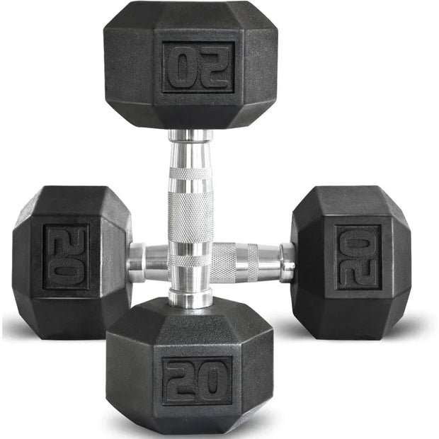 Rubber Grip Encased Dumbbell Cast Iron Weight with Anti-Slip Handle Dumbbell -Strength Training Equipment - Home Gym Accessories