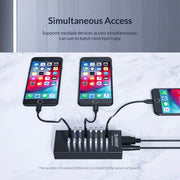 ORICO 16 Port USB HUB with 12V Power Adapter Industrial Aluminum USB Splitter For Desktop Laptop Computer Accessories SuperSpeed