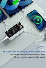 65W PD Charger Fast Charger For Laptop Tablet iPhone 15 14 Type C Charger With 2.4A USB Phone Charger