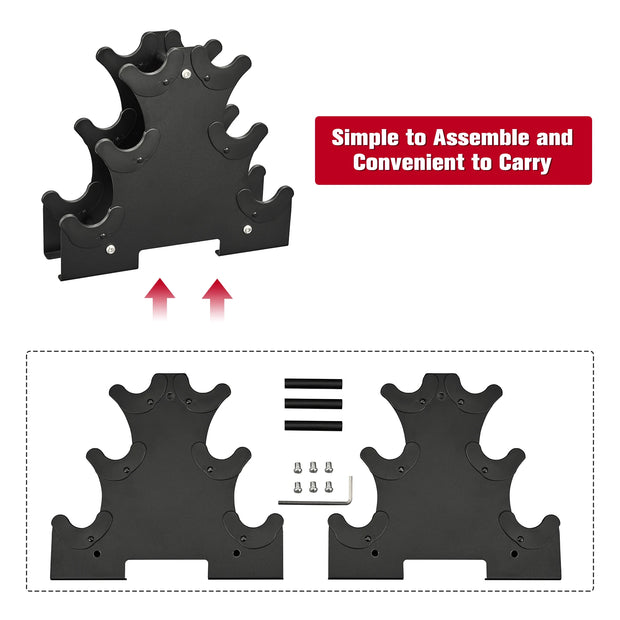 RELIFE Stable Steel Dumbbell Rack Durable Weight Stand Storage Holder for Home Gym Fitness Dumbbells Compact Dumbbell Bracket