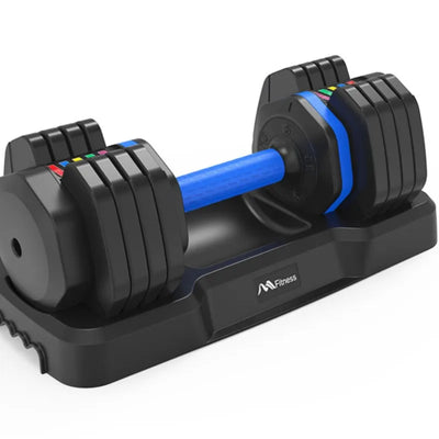 US Stock 55lb Single Dumbbell with Anti-Slip Handle, Fast Adjust Weight by Turning Handle with Tray, Exercise Fitness Dumbbell