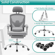 Office Computer Desk Chair, Gaming Chairs for Adults, High-Back Mesh Rolling Swivel Reclining Chairs with Wheels, Comfortable Lu