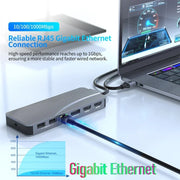 14 In 1 Docking Station, Thunderbolt 3/4 USB-C Splitter HDMI 4K Port Hub Dock for Air Mac Apple MacBook Pro Laptop Accessories