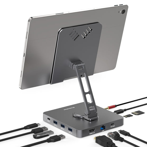 11-in-1 Hub Stand Type-C Dock Station 4K60Hz PD100W Rotary-Folding Holder Laptop Accessories Dropshipping