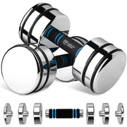 Steel Dumbbells Ultracompact & Adjustable Chrome Dumbbell with Foam Handles 10lb Home Gym Workout (Choice of Size) Freight free