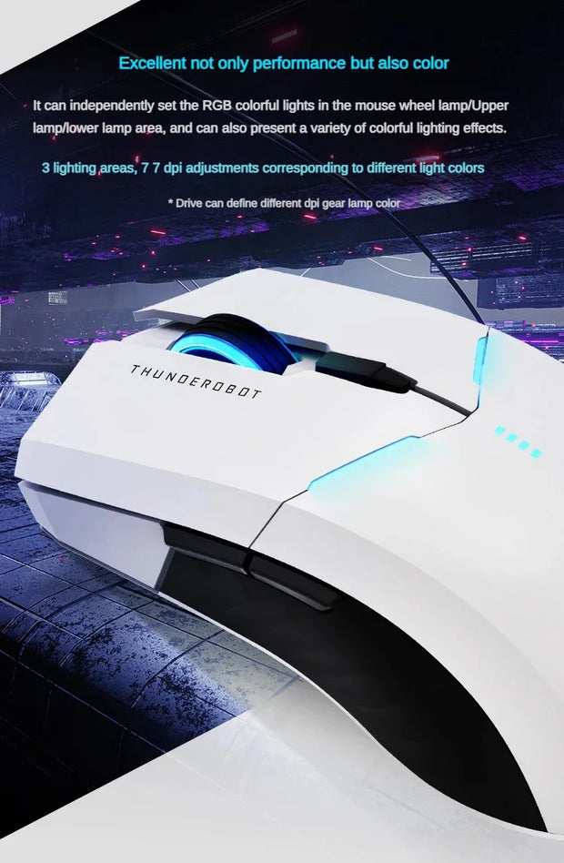 THUNDEROBOT ML701 Wireless Mouse Dual-mode Long Battery Life Lightweight Ergonomic Gaming Mouse PC Gamer Laptop Accessories Gift
