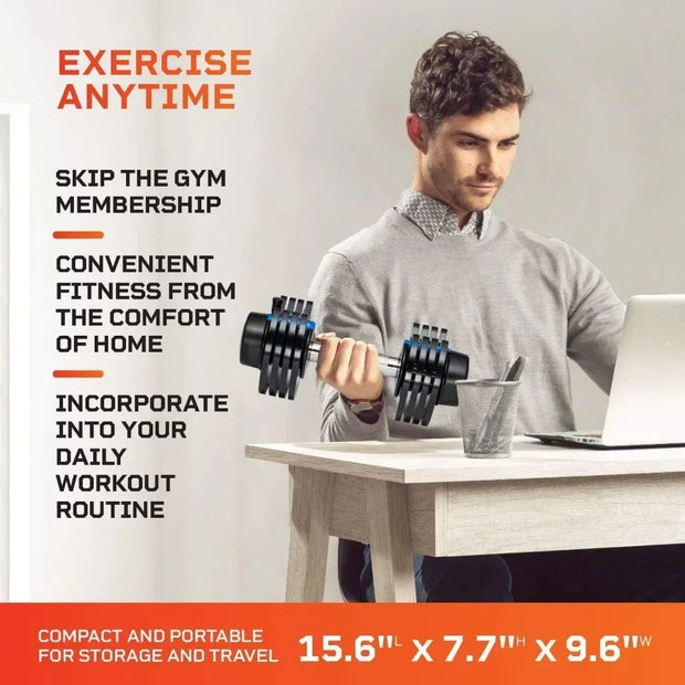 Adjustable Dumbbells - 15Lb 25Lb 43Lb 55Lb 90Lb 6in1 Dumbbells Adjustable Weight Steel, Compact Quick Adjustable Dumbbells Set