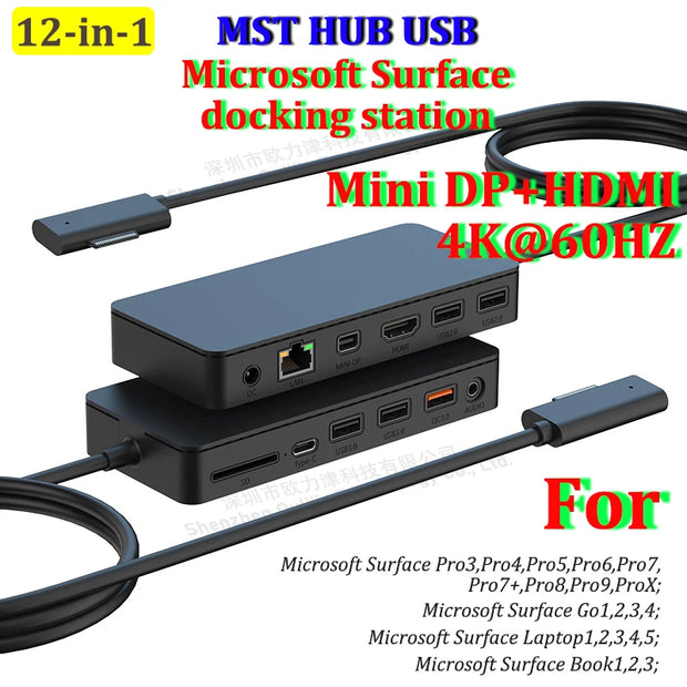 MST HUB USB Connect Dock 2x HDMI Mini DP 4K 60HZ for Microsoft Surface Pro Surface Book Surface Go Surface Laptop Accessories