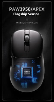 Ajazz Aj179apex Wireless Mouse Bluetooth 3Mode PAW3950 Sensor 8K with Magnetic Base E-sports Gaming Mouse PC Laptop Accessories