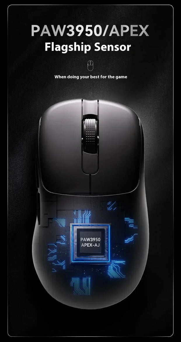 Ajazz Aj179apex Wireless Mouse Bluetooth 3Mode PAW3950 Sensor 8K with Magnetic Base E-sports Gaming Mouse PC Laptop Accessories