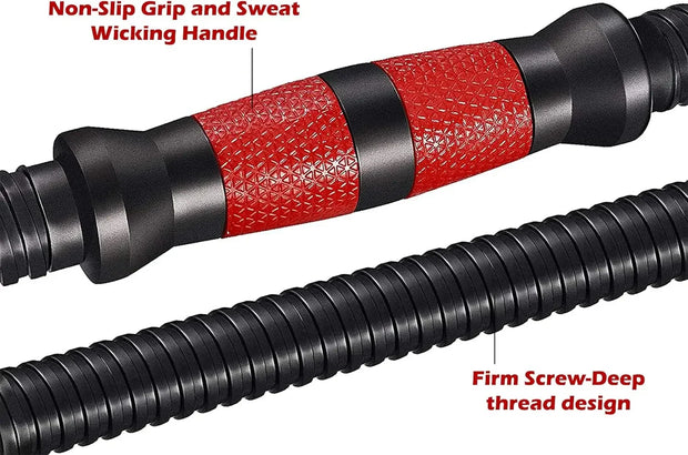 Dumbbells Set Weight to 88Lbs / 110Lbs, Free Weight with Connecting Rod Used As Barbell, Ab Roller for Home Gym