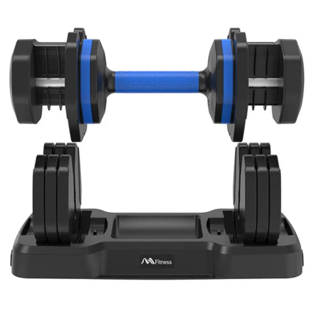 US Stock 55lb Single Dumbbell with Anti-Slip Handle, Fast Adjust Weight by Turning Handle with Tray, Exercise Fitness Dumbbell