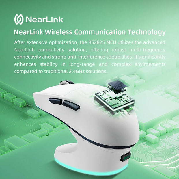 Thunderobot ML903 Mini NearLink Gaming Mouse Tri-Mode Bluetooth Wireless Mouse Charging Base For Pc Gamer Laptop Accessories