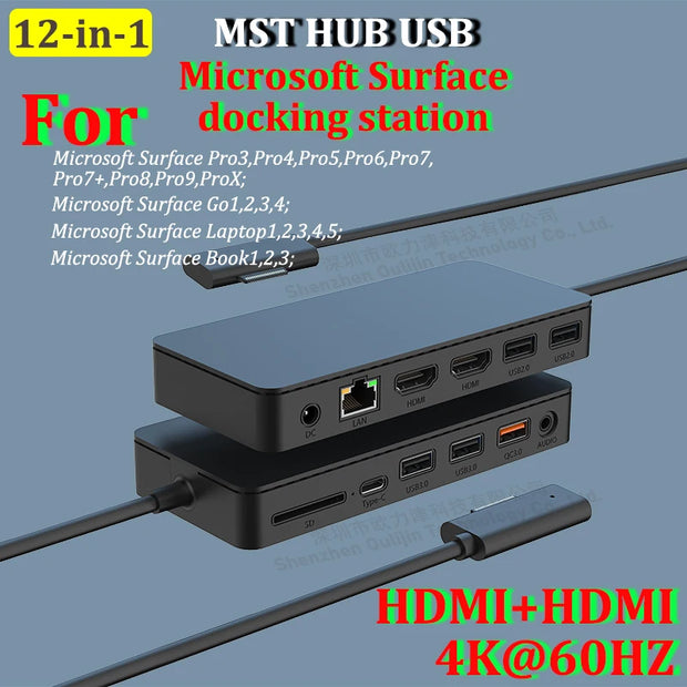 MST HUB USB Connect Dock 2x HDMI Mini DP 4K 60HZ for Microsoft Surface Pro Surface Book Surface Go Surface Laptop Accessories
