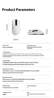 Rapoo Vt3pro Max Wireless Mouse Wired Dual Mode Paw3950 4k/8k Return Rate Ergonomics Lightweight Gaming Mice Laptop Accessories
