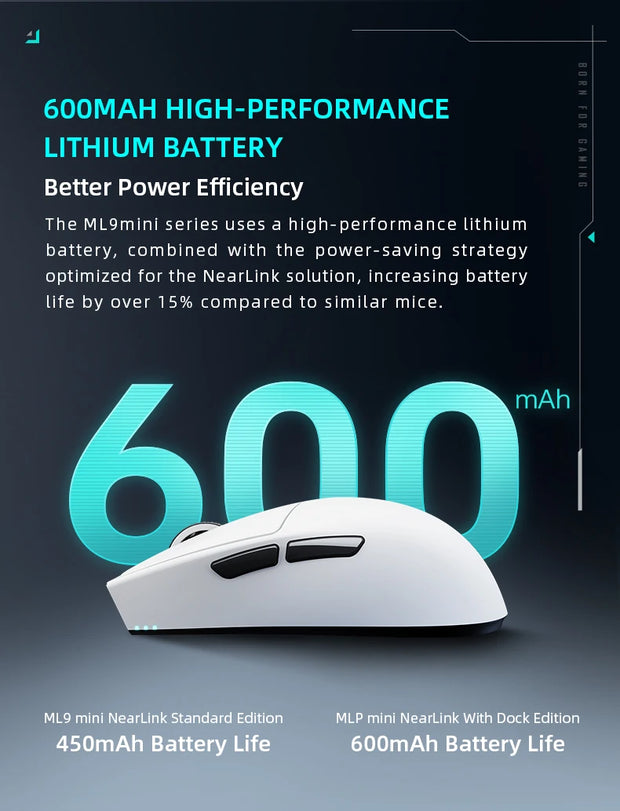 Thunderobot ML903 Mini NearLink Gaming Mouse Tri-Mode Bluetooth Wireless Mouse Charging Base For Pc Gamer Laptop Accessories