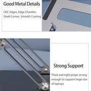 Laptop Stand Adjustable Aluminum Notebook Stand Compatible 10-17.3 Inch Laptop Portable Cooling Holder Accessories Laptop Holder