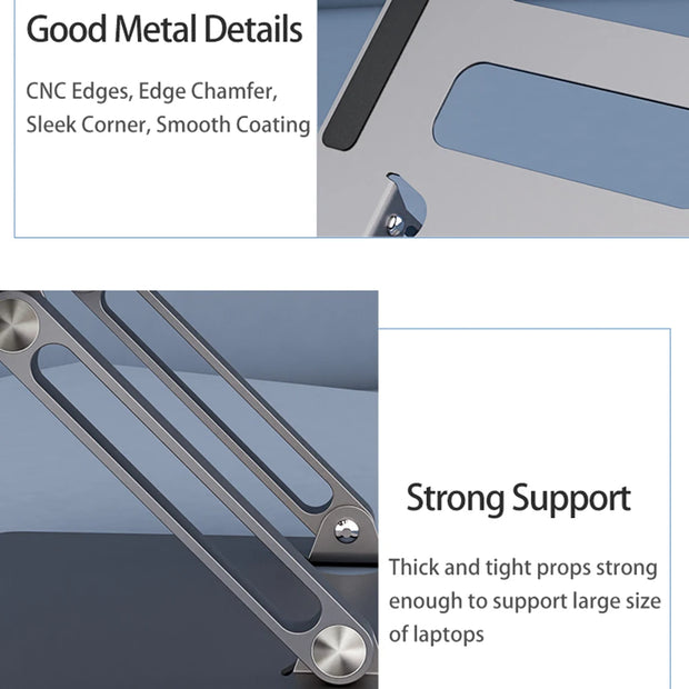 Laptop Stand Adjustable Aluminum Notebook Stand Compatible 10-17.3 Inch Laptop Portable Cooling Holder Accessories Laptop Holder