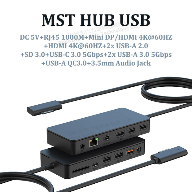 MST HUB USB Connect Dock 2x HDMI Mini DP 4K 60HZ for Microsoft Surface Pro Surface Book Surface Go Surface Laptop Accessories
