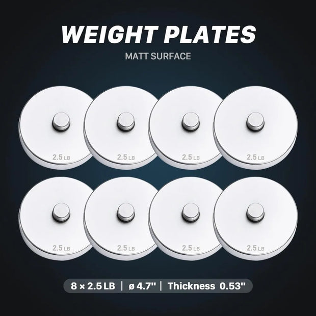 2.0 Upgraded Adjustable Steel Dumbbells Plates, Diameter 4.7 inches, Thickness 0.6 inches, Compatible